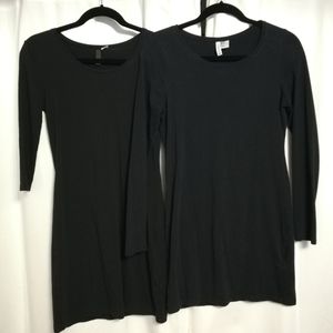 2 H&M tunic style black t-shirts
